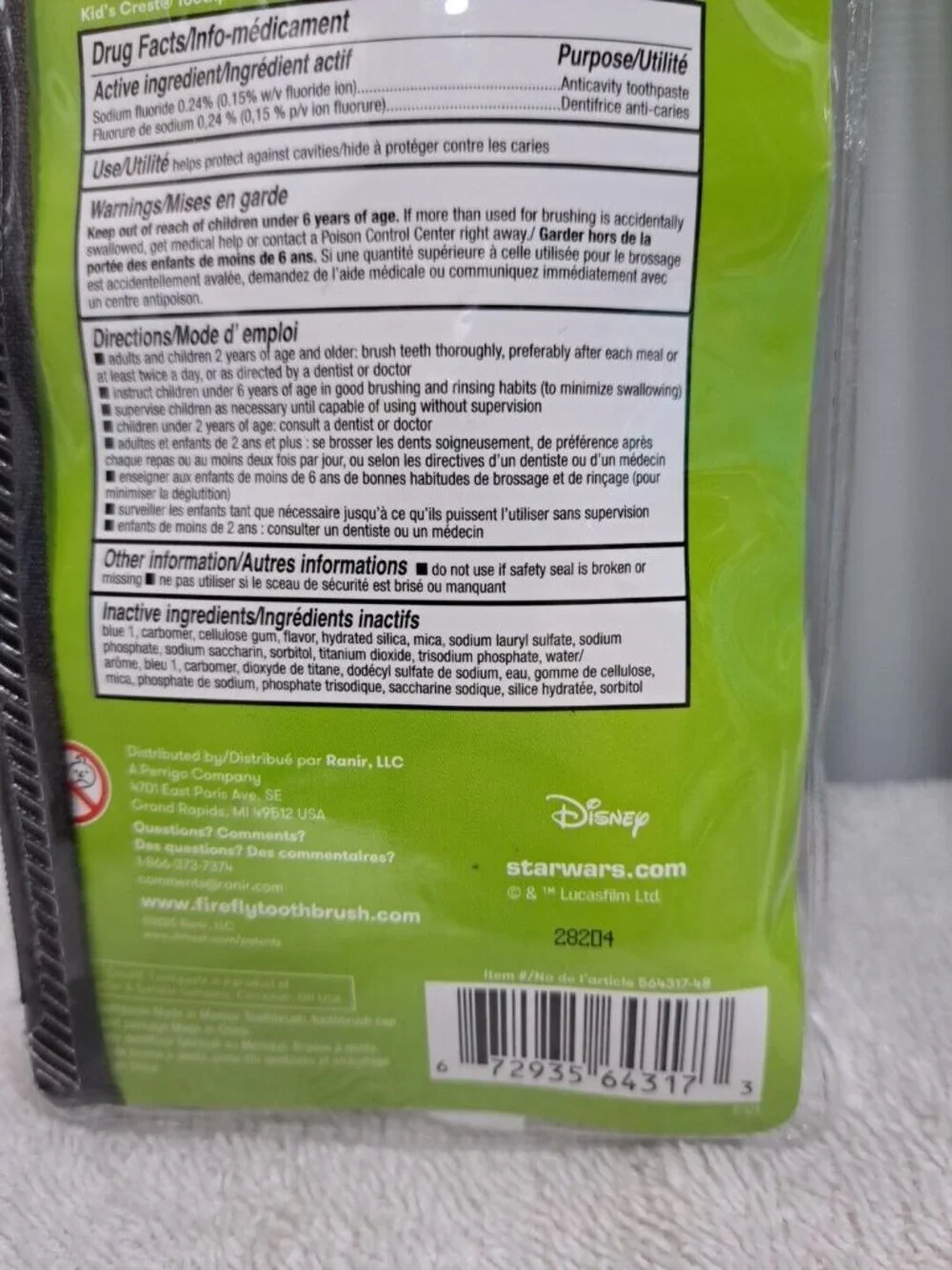 Firefly Star Wars‎ Yoda Oral Care Travel Kit 2 Pack Toothbrush Paste Flossers